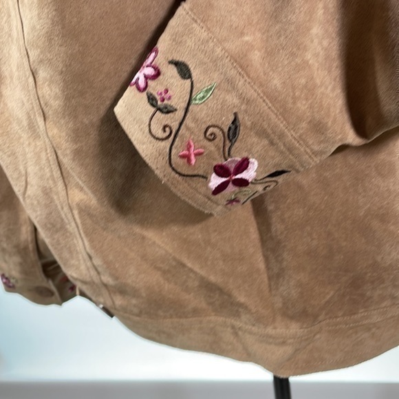 (relativity) | Brown Suede Leather Embroidered Jacket - Picture 4 of 7